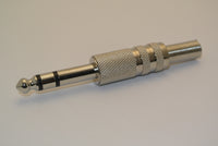 Metal 1/4" Stereo Audio Conductor Plug with Spring Strain Relief