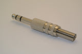 Metal 1/4" Stereo Audio Conductor Plug with Spring Strain Relief