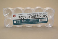 10 Pack Round Plastic Containers