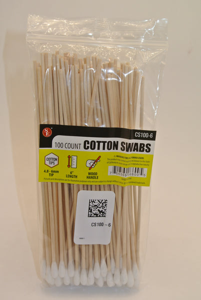 100 Pc. Long Wooden Cotton Swabs