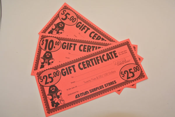 Ax-Man Gift Certificates!